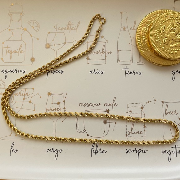 Catbird Jewelry - New vintage mid-century 12kt yellow gold twisted braided rope chain necklace 20”